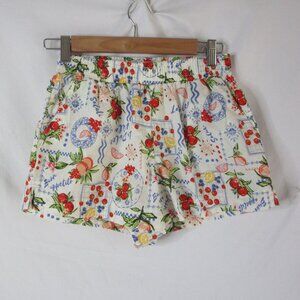 La Dolce Vita Printed Graphic Boxer Shorts Vinyl Threads Cottagecore  XXS NWT